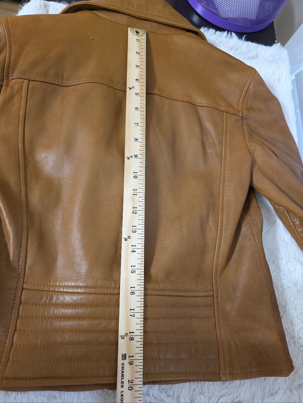 Spanish Genuine Sheep Leather Double Zip Moto Biker Jacket Brown - Picture 11 of 14